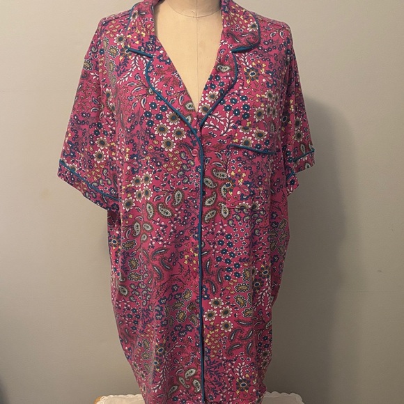 Joyspun  Floral Pink Paisley Women's Pajama Set- 2X (18W-20W) - Picture 1 of 7
